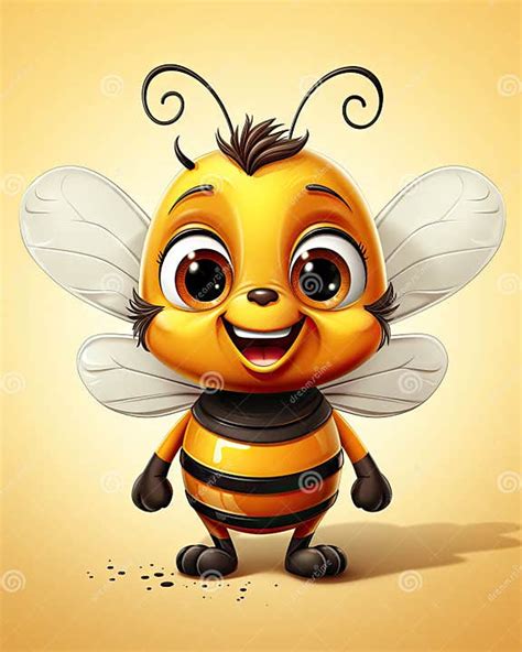 A Cartoon Bee With Big Eyes And A Smile On Its Face Generative Ai