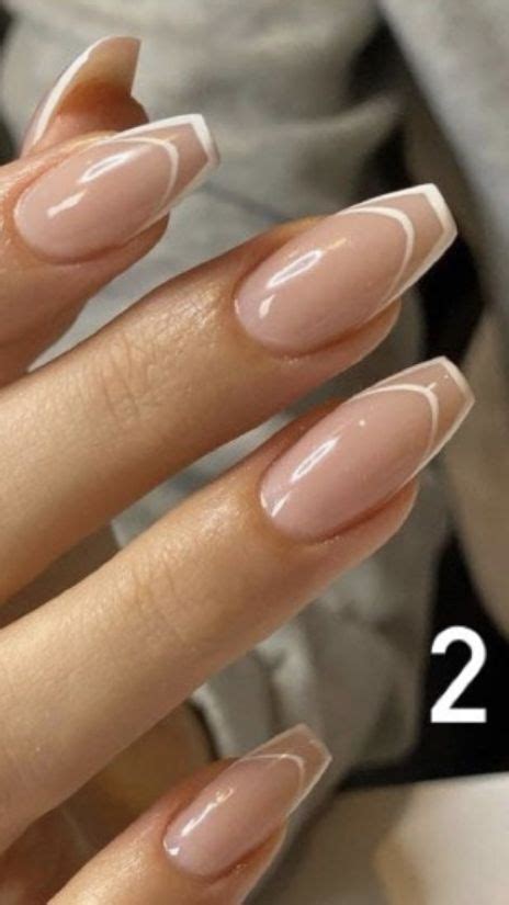 Frensh Nails Pink Tip Nails Hard Gel Nails Oval Nails Long Nails