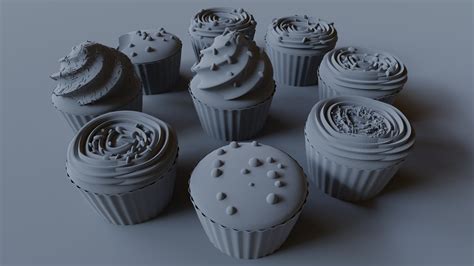 Cupcakes High Poly Pack 3d 3d Model 35 Fbx Dae Obj Blend Free3d