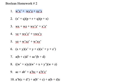 Solved Logic Simplification W X Wy Z Xy Z X Q P