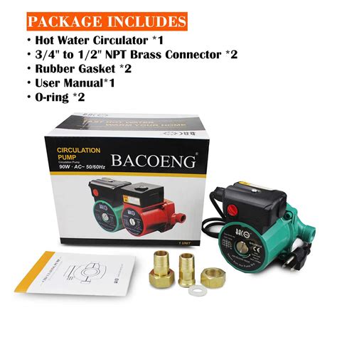 Buy BACOENG 3 4 Inch NPT Hot Water Circulation Pump For Floor Heating Recirculating System W