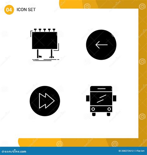 Conjunto Moderno De Pictogramas De Glifos S Lidos De Botones De