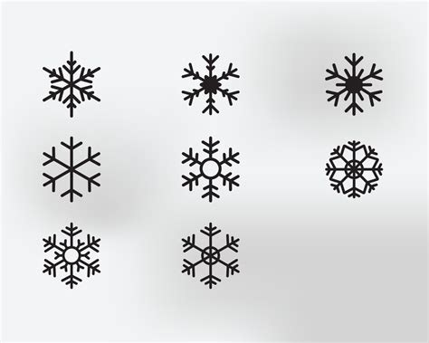 Set Of Various Types Of Snowflakes Vector Art At Vecteezy