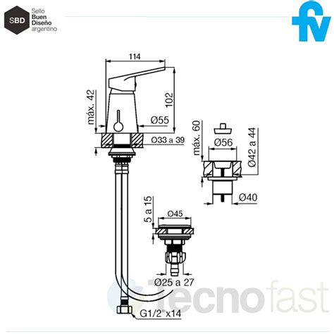 Griferia Bidet Con Transferencia Fv Compacta M Cromo Fv