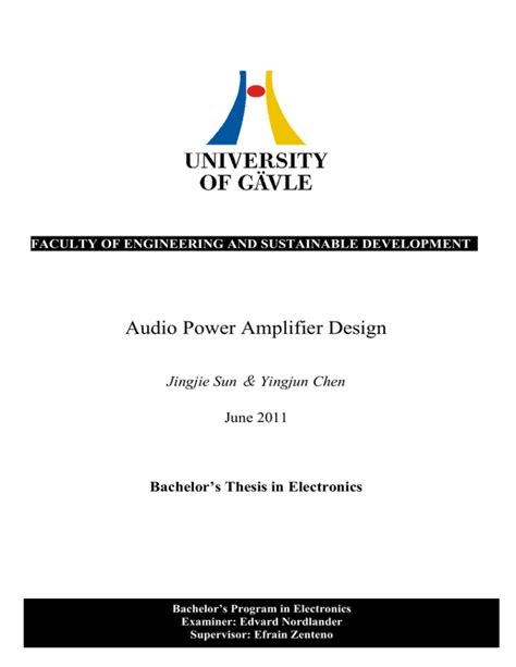 Audio Power Amplifier Design