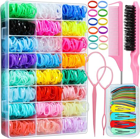 Elastic Hair Bands 24 Colors Bebeepoo 2000 Pcs Mini Hair