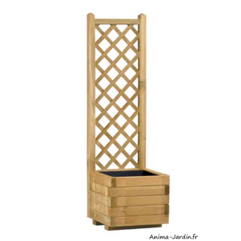 Jardinière en bois treillis H 150 cm jardipolys bac extérieur