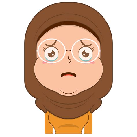 Muslim Girl Crying And Scared Face Cartoon Cute 18867765 PNG