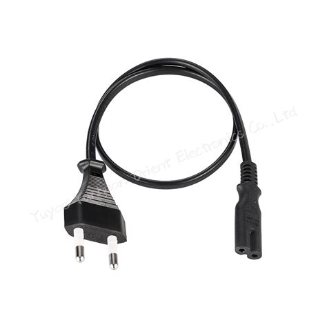 Custom European Standard 2 Pin Plug To Iec C7 Connector Power Cords