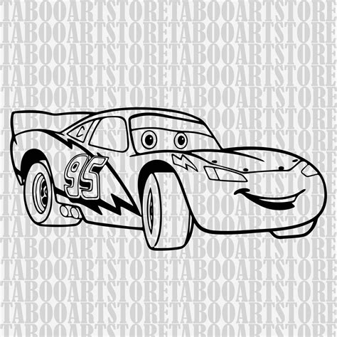 Lightning-mcqueen Stencil,Lightning-mcqueen svg , car svg, Disney ...