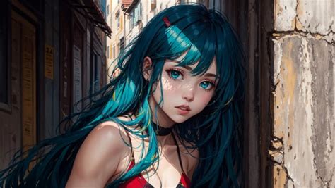 Anime Girl Blue Eyes Hair Hd Wallpaper