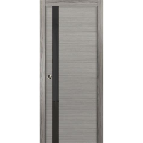 Sliding French Pocket Door 30 X 96 Inches Planum 0040 Grey Ash Black