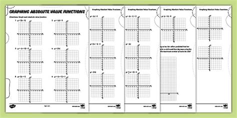 Graphing Absolute Value Functions Worksheet Twinkl Usa