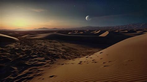 Premium AI Image | sunset on the sand dunes