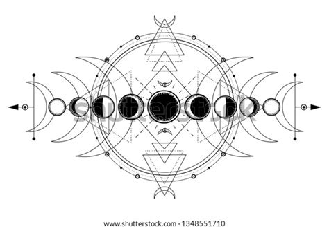 1,642 Moon Phases Sacred Geometry Stock Vectors and Vector Art ...