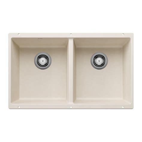 Blanco PRECIS SILGRANIT 29.75 in. 50/50 Double Bowl Undermount Kitchen ...