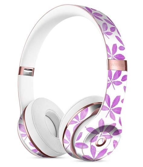 The Vibrant Pink And Purple Leaf Full Body Skin Kit For The Beats By