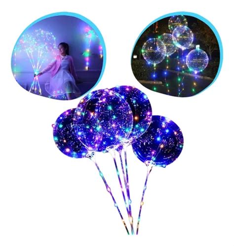 Bexiga Led Balao Bubble Transparente Vareta Festa Mercadolivre