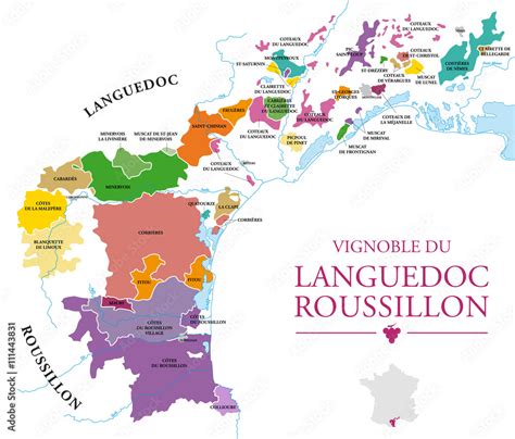 Vecteur Stock Carte Du Vignoble Du Languedoc Roussillon Adobe Stock