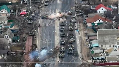 Watch Video Appears To Show Ukrainian Airstrike On Russian Tanks Outside Kyiv Cnn Video