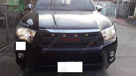 Grila Fata Cu Led Toyota Hilux Revo Negre Matte Tundra Style