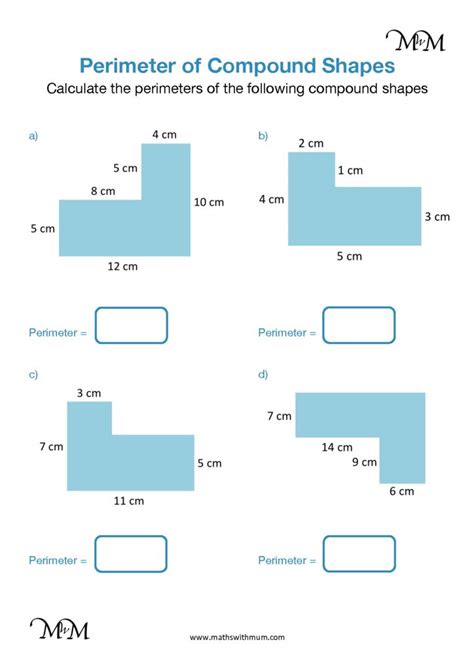 Area And Perimeter Of Complex Shapes Worksheet