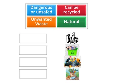 DIFFERENT TYPES OF WASTE - Match up