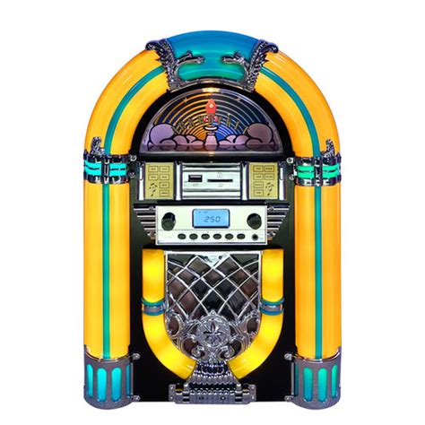 Athena Mini Jukebox / Tabletop CD Player / Bluetooth Speaker (Yellow / Black) | Arkrocket Audio