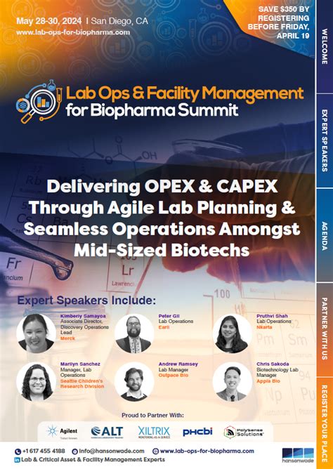 Full Event Guide Lab Ops And Facility Management For Biopharma Summit 2024