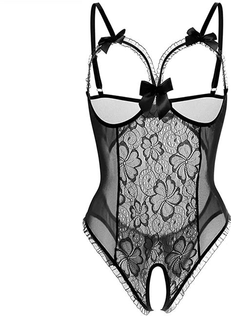 Xuebing Vrouwen Sexy Doorzichtig Kruis Lingerie Bloemen Kant Babydoll