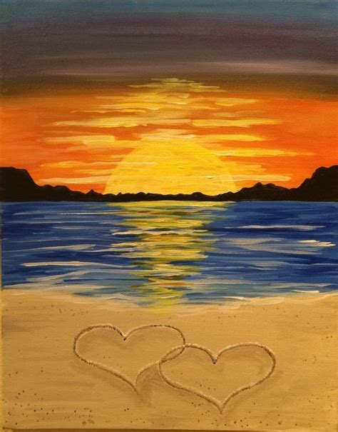 Sunset Beach Paintings Easy – Warehouse of Ideas