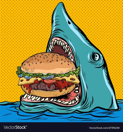 Shark Eating A Cheeseburger Logo