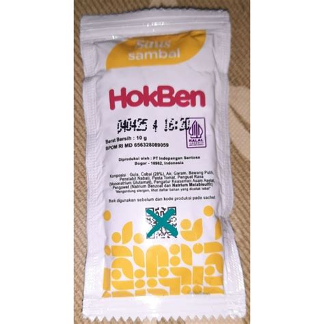 Jual Hokben Sambal Sauce Saus Pedas Sachet 10 Gr Shopee Indonesia