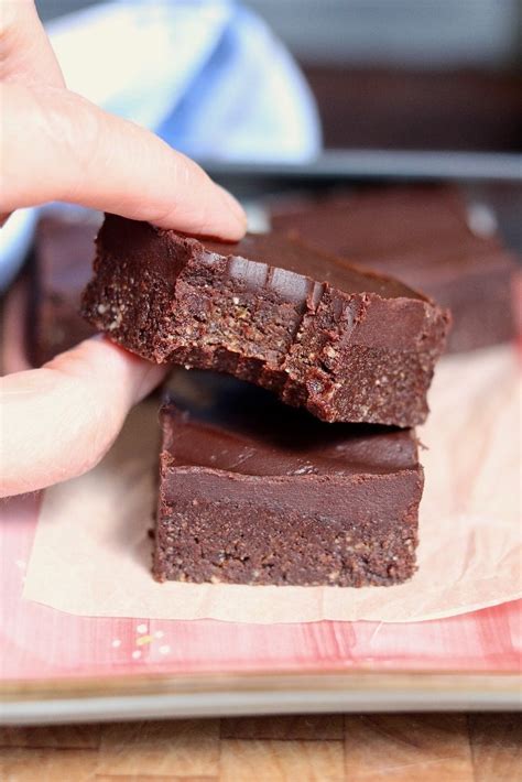 Raw Vegan Brownies Healthy No Bake Recipe Gf The Cheeky Chickpea