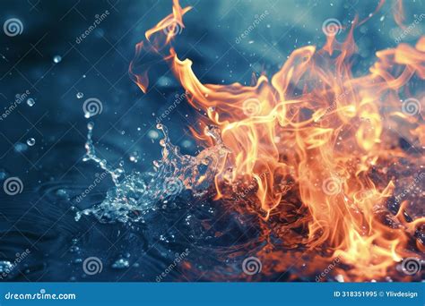 Elemental Dance Fire Meets Water Stock Image Image Of Fire Cool