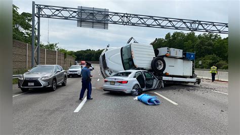 Truck Rolls Onto Car In Wellesley Minor Injuries Reported Boston