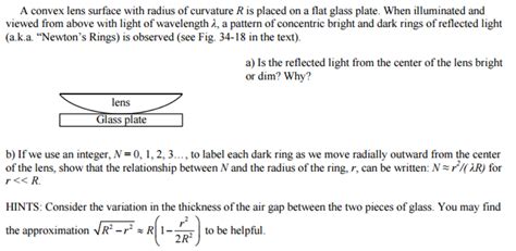 Solved A Convex Lens Surface With Radius Of Curvature R Is Chegg