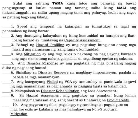 Solved Pasagot Po Pleasee Isulat Ang Salitang Tama Kung Tolo Ang