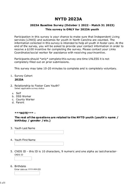 Fillable Online NYTD DCFS Quick Reference Sheet Louisiana Gov Fax