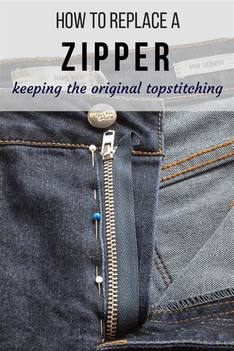 How To Fix A Zipper On Jeans Replace The Zip In A Pair Of Jeans And