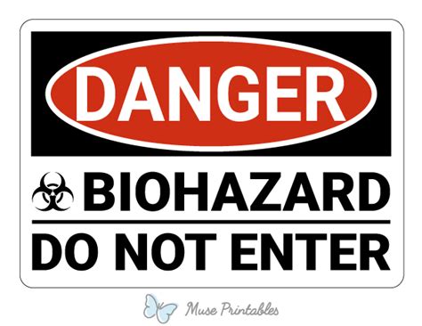 Printable Biohazard Do Not Enter Danger Sign