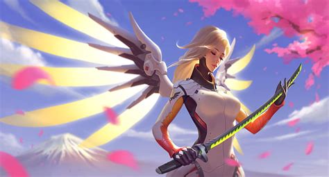 Online crop | HD wallpaper: Video Game, Overwatch, Mercy (Overwatch ...