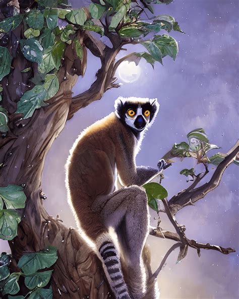 Cute Lemur Sisters Stunning Beauty Concept Art · Creative Fabrica