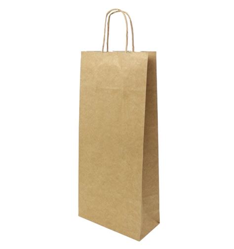 Bolsa Papel Kraft Para Botellas Asas 18 8x39cm 25 Uds