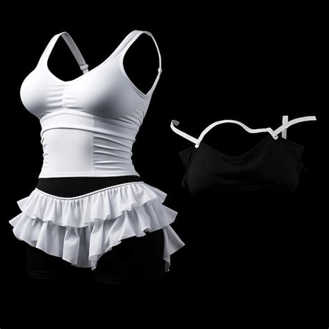 Premium Photo Isolated Of Ruffled Bikini Pantie And Bra Set Playful Ruffles Cotton Ble 3D