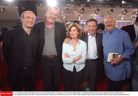 Photo Philippe Geluck Jean Teul Miou Miou Michel Drucker Et Jean