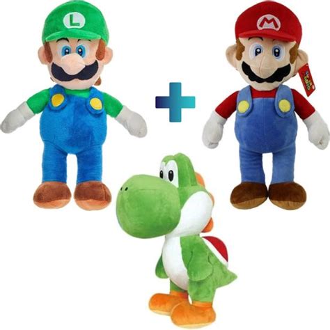 Mario Luigi Yoshi Super Mario Bros Pluche Knuffel Set Cm