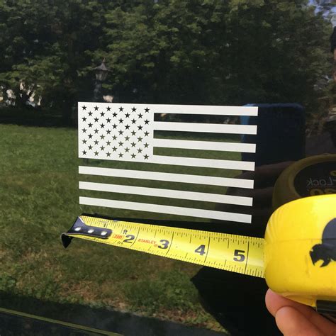 2 PACK - White American Flag Decal 5"x3" Military Vinyl Set USA Car