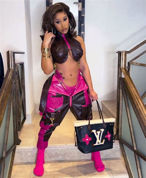 Cardi B Shows Off Abs In A Revealing Leather Harness Outfit