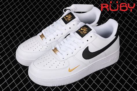 Giày Nike Air Force 1 Low White Black Gold rep 1 1 Ruby Store